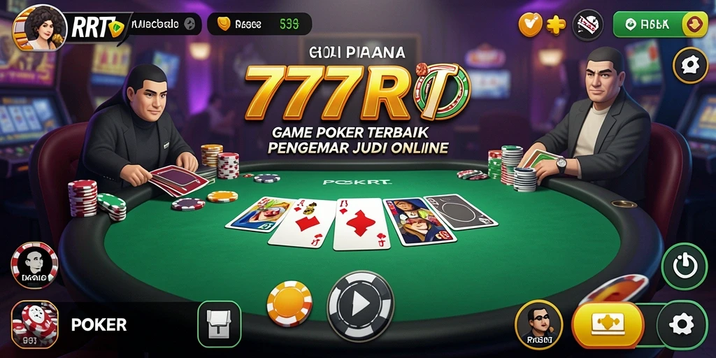 Antarmuka permainan Poker yang menawan dan interaktif.