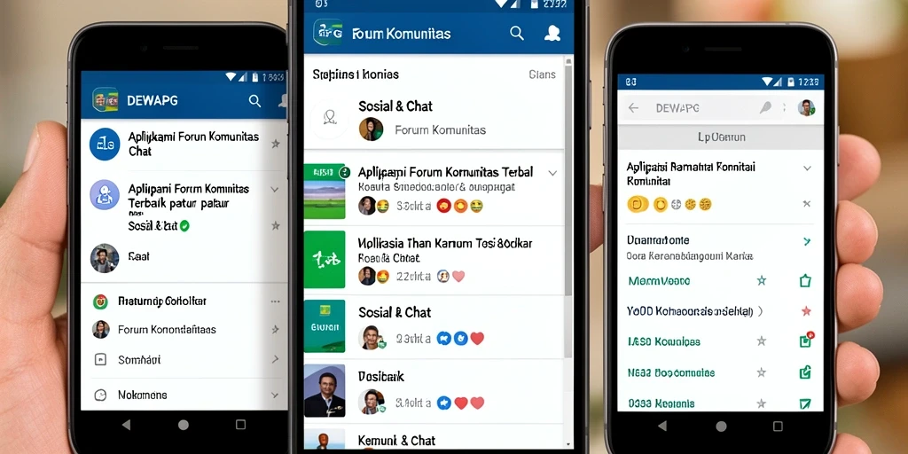 Screenshot antarmuka DEWAPG menampilkan pengalaman pengguna Forum Komunitas yang interaktif.