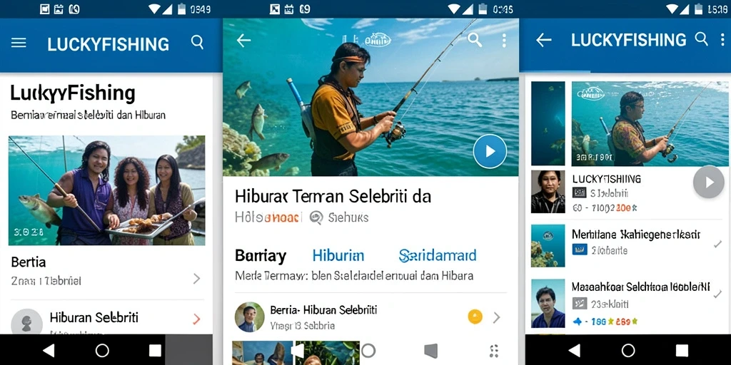 Tampilan antarmuka aplikasi LUCKYFISHING yang menarik dan informatif.