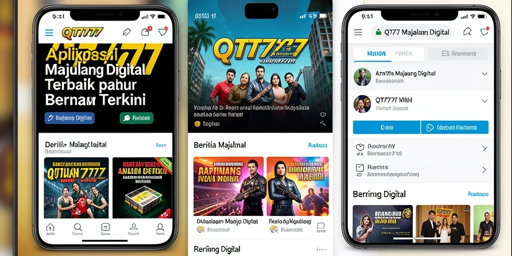 Screenshot antarmuka QT777 yang menampilkan kategori berita menarik.