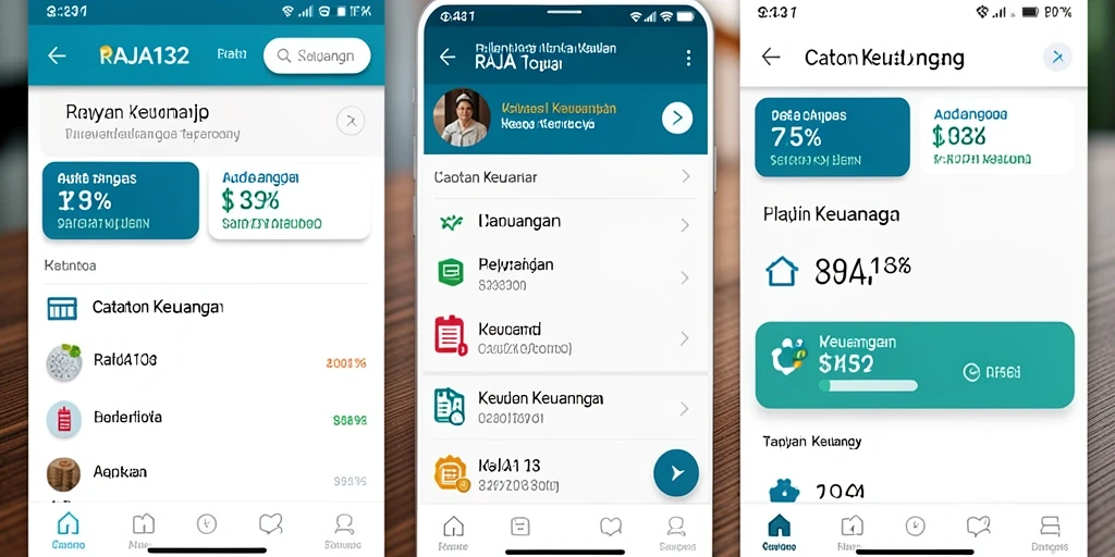Tampilan antarmuka aplikasi Catatan Keuangan RAJA132 yang intuitif dan informatif.